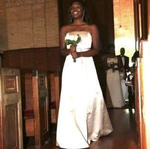 Champagne David's bridal Bridesmaid dress